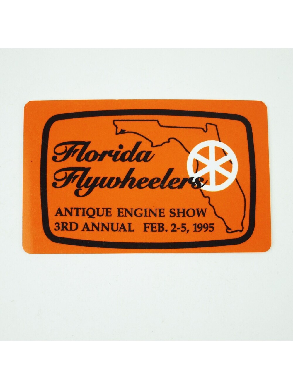Florida Flywheelers Antique Engine Club 3rd Annual Show Pass Card Vintage 1995